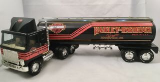 Nylint Harley - Davidson Motorcycle Oil Tanker Truck Diecast Made In Usa
