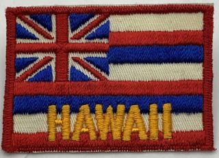 Hawaii Flag Cloth Embroidered Patch Vintage Nos 2” X 2 - 3/4” Hawaiian 20 - 962