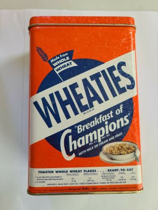 Vintage Wheaties Breakfast Of Champions Tin General Mills Cereal Collectibles