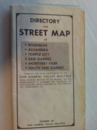 San Gabriel Valley Directory & Street Map Rosemead,  Alhanbra,  Temple City,