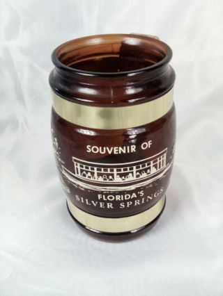 Vintage Collectors Souvenir Brown Glass Mug Of Silver Springs Florida