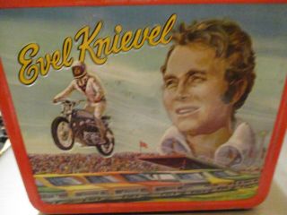 Vintage Evel Knievel Lunch Box Thermos 1974 In Awesome