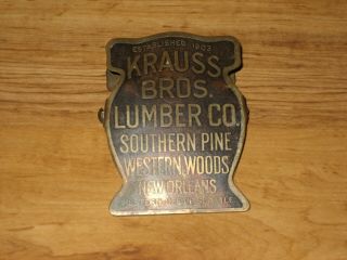 Vintage Large Advertising Paper Clip - Krauss Bros.  Lumber Co.  - Orleans