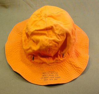 Us Army Survival Boonie Daisy Mae Floppy Hat Orange/od Green 1986