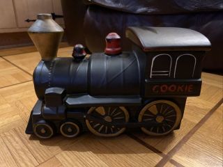 Vintage Mccoy Cookie Jar Black Engine Train Locomotive