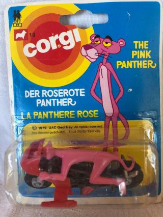 Vintage Corgi " The Pink Panther " Motorcycle,  Nip,  1979
