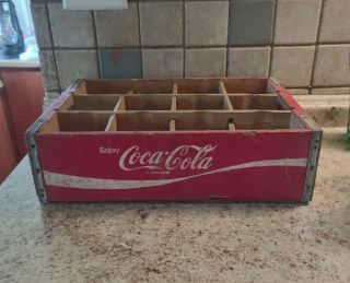 Vintage Coca - Cola Wooden Crate 12 Bottle Carrier Rare