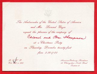 Christmas Invitation From The Ambassador Of The United States Of America,  China