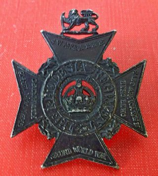 Rhodesia Regiment 1972 - 1980 Kings Crown Africa Rhodesian Kc Cap Badge
