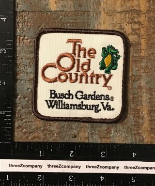 Vintage The Old Country Busch Gardens Virginia Travel Souvenir Patch Va
