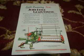 John Deere Light Running Grain Binder For 1930 Brochure Fcca