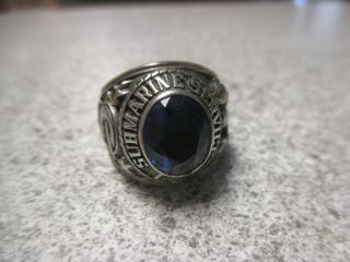 Vintage - U.  S.  Navy Submarine Service Blue Stone Ring - Size 8.  75