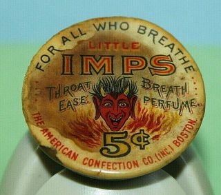 Little Imps Threat Ease Breath Perfume Devil Image Celluloid Advertising Early