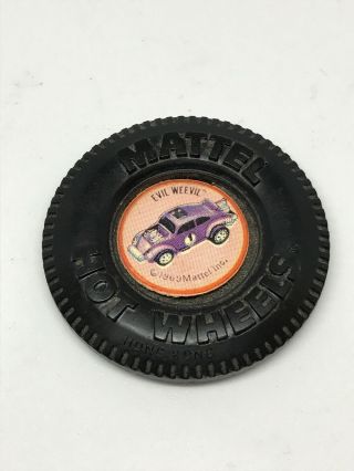 Evil Weevil Button W/tab Hotwheels Redline Badge Pin 1969 Htf