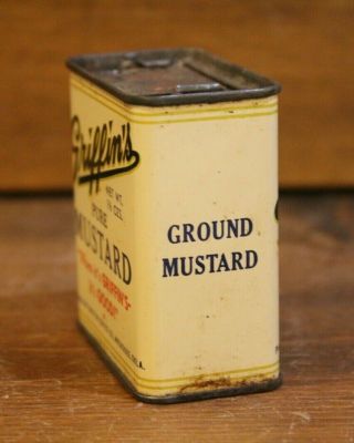 SPICE TIN VINTAGE GRIFFIN ' S PURE MUSTARD GRIFFIN ' S COFFEE CO MUSKOGEE OKLAHOMA 3