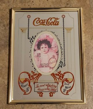 Vintage Coca - Cola Mirror Sign " Most Refreshing Drink In The World "