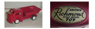 Richmond Pressed Steel Toy Dump Truck W Sticker Red