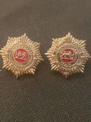 Rhodesian Army Service Corp Collar Badges - Salisbury Tool & Die Bush War Item