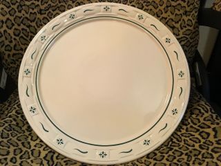 Longaberger Woven Traditions Heritage Green Platter Tray 14.  5 " Round Cake Plate