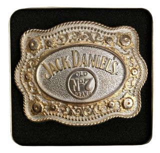Jack Daniels Belt Old No 7 Brand Buckle 2003 In 1st In Series Collectors Tin