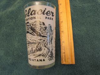 Souvenir Glacier National Park Old Vintage Drinking Glass Hazel Atlas