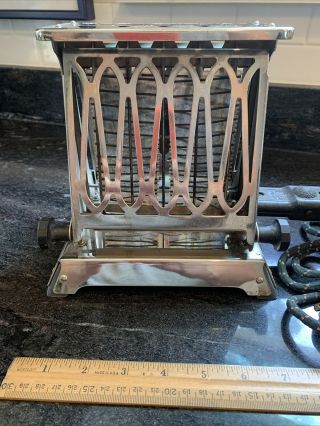 Vintage 1914 Westinghouse Chrome Turnover Toaster Electric Cord C - H 70 - 51