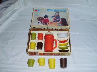 Tupperware Mini Serve It Set Org Box Complete Children Toy Dishes 1979,  4 Extr