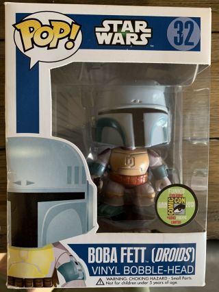 Funko Pop Boba Fett Droids 32 Sdcc 2013 Exclusive,  Limited To 480