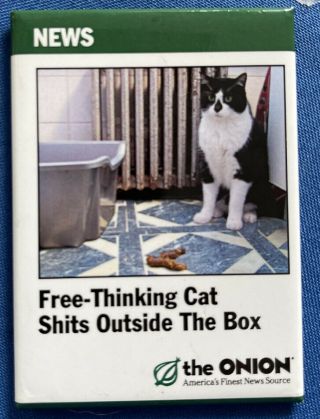 The Onion Refrigerator Magnet - Thinking Cat