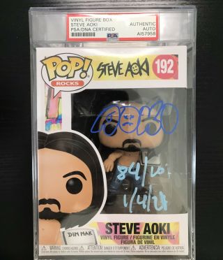 Psa Graded Steve Aoki Autographed Funko Pop Holy Grail