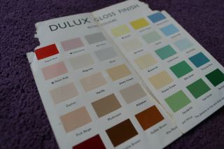Vintage Ici Dulux Gloss Paint Retail Colour Chart Leaflet 1959