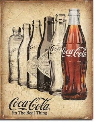Coca Cola Coke The Real Thing Bottle Ad Vintage Retro Wall Decor Metal Tin Sign