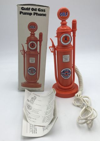 Vintage 1984 Gulf Oil Gas Pump Phone Promo Ad W/ Booklet Nib