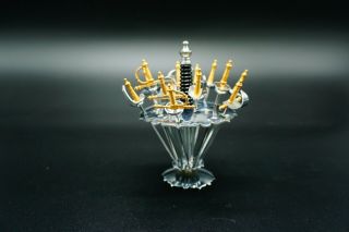 Vintage 12 Sword Hors D’oeuvres Appetizer Cocktail Picks With Stand