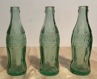 Three 1945 Vintage Chase City Va Coca Cola Coke 6 Oz Bottle Pat D