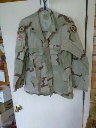 Us Army Aviation Unit 3 - Color Desert Camouflage Bdu Shirt - Size Large/reg