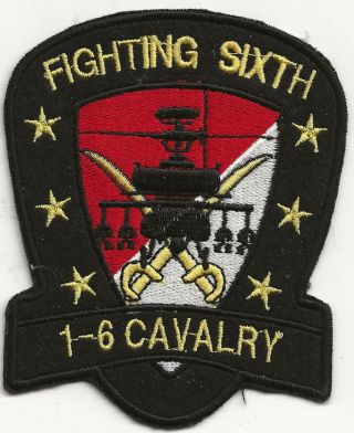 R/orig Ds " 1st Bn 6th Cavalry Regt,  Air (fighting Sixth) " Squad/patch - F/emb
