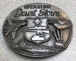 1991 Operation Desert Storm Belt Buckle Army Navy Air Force Marines