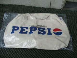 Vintage Pepsi Large Canvas Duffle Bag W/ Strap & Tag
