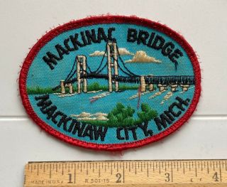 Mackinac Bridge Mackinaw City Mich.  Michigan Souvenir Embroidered Patch Badge