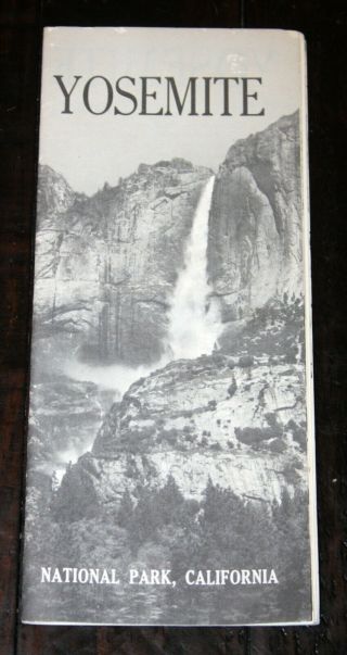 Vintage 1962 Yosemite National Park California Brochure With Photos And Map