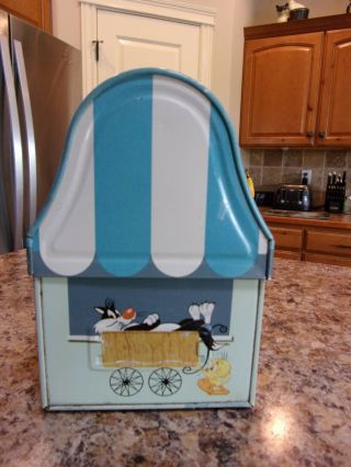 Vintage 1959 Porky ' s Lunch Wagon Dome Top Metal Lunch Box - VGC 3