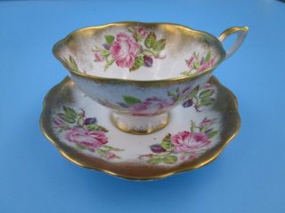 Vintage Royal Standard Cup And Saucer - Roses & Gold - Bone China - Made In England