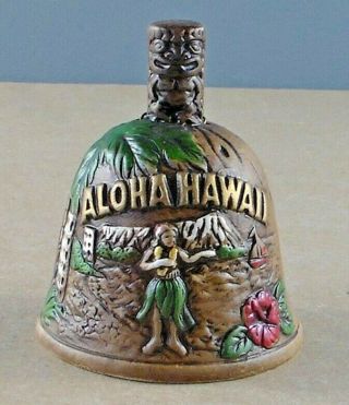 Vintage Ceramic Aloha Hawaii Souvenir Bell Made In Japan