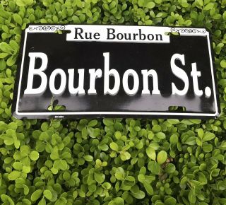 Bourbon St Car Tag Metal License Plate Orleans Rue Bourbon Street Sign