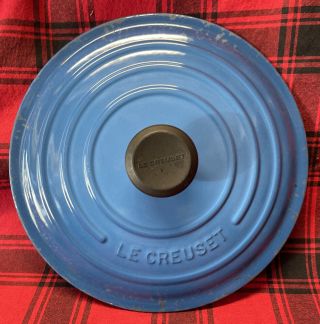 Le Creuset 26 5.  5qt Round Dutch Oven Lid Only Blue Enamel