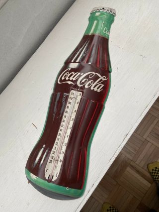 Vintage Coca - Cola Thermometer Sign 16 - 1/2” X 5”
