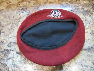 Desert Storm/french Daguet Red Airborne Beret With Badge