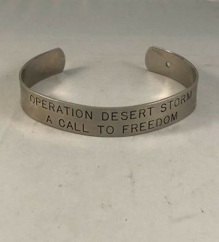Operation Desert Storm Plated War Troops Support Bracelet A Call To Freedom Cuff