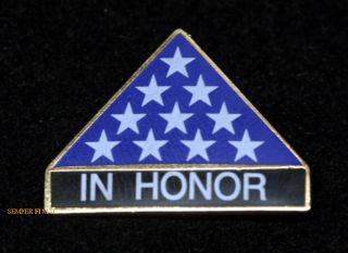 In Honor Lapel Pin Honors Folded Us Flag Army Marines Navy Air Force Funeral